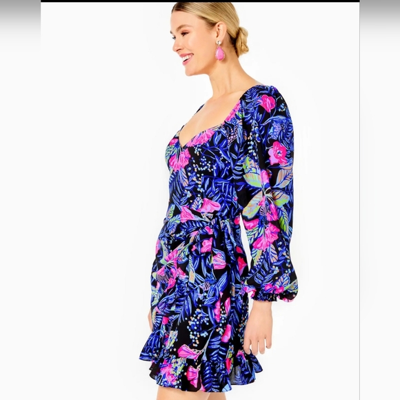 New w/Tags! Lilly Pulitzer Lila Dress in Onyx Earned Stripes, Sz 12 - Picture 4 of 9